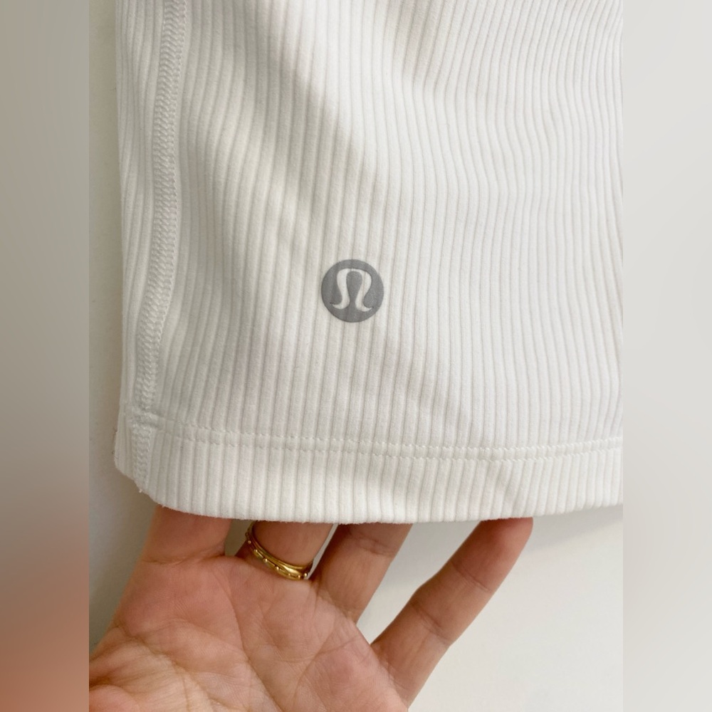 Lululemon Ribbed Nulu Asymmetrical Yoga Tank Top in White Size 2 - Picture 3 of 12